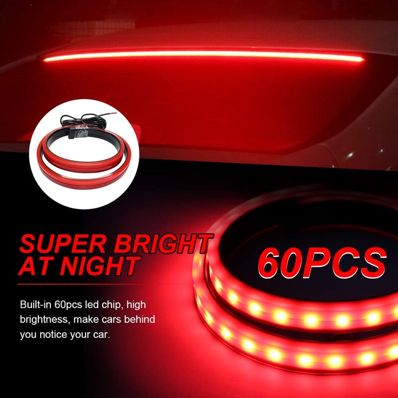 OPP ULITE LED Third Brake Light Strip Bar, 5 Function Sequential Turn Signal Brake Running Double Flash Flexible 40Inch High Mount Stop Lights Strips for Jeep Pickup Truck VAN RV SUV Bus Cargo (Brake 10W-100) - Image 4